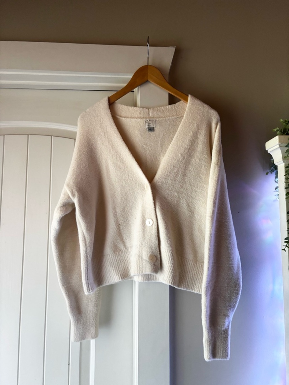 a new day Cream V-Neck Button Cardigan